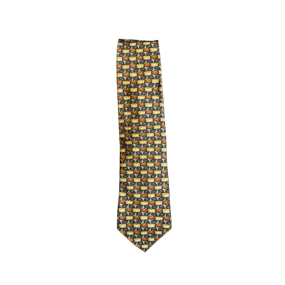 Walt Disney World, men’s vintage head design 100% silk navy blue tie, 57